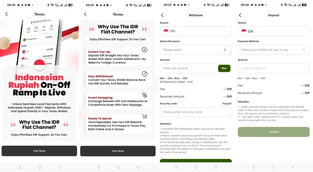 Gửi và rút tiền Rupiah Indonesia